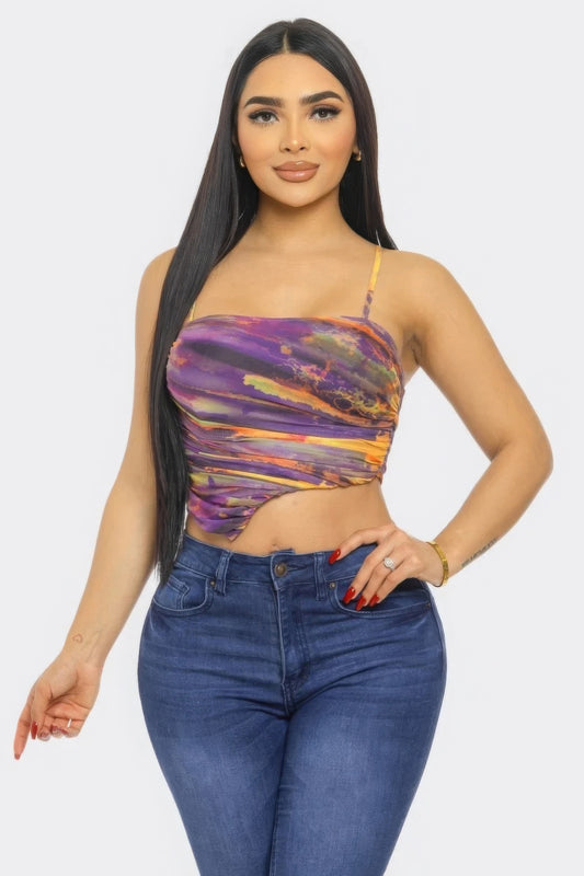 Mesh Print Top-Teresa&#39;s Fashionista LLC