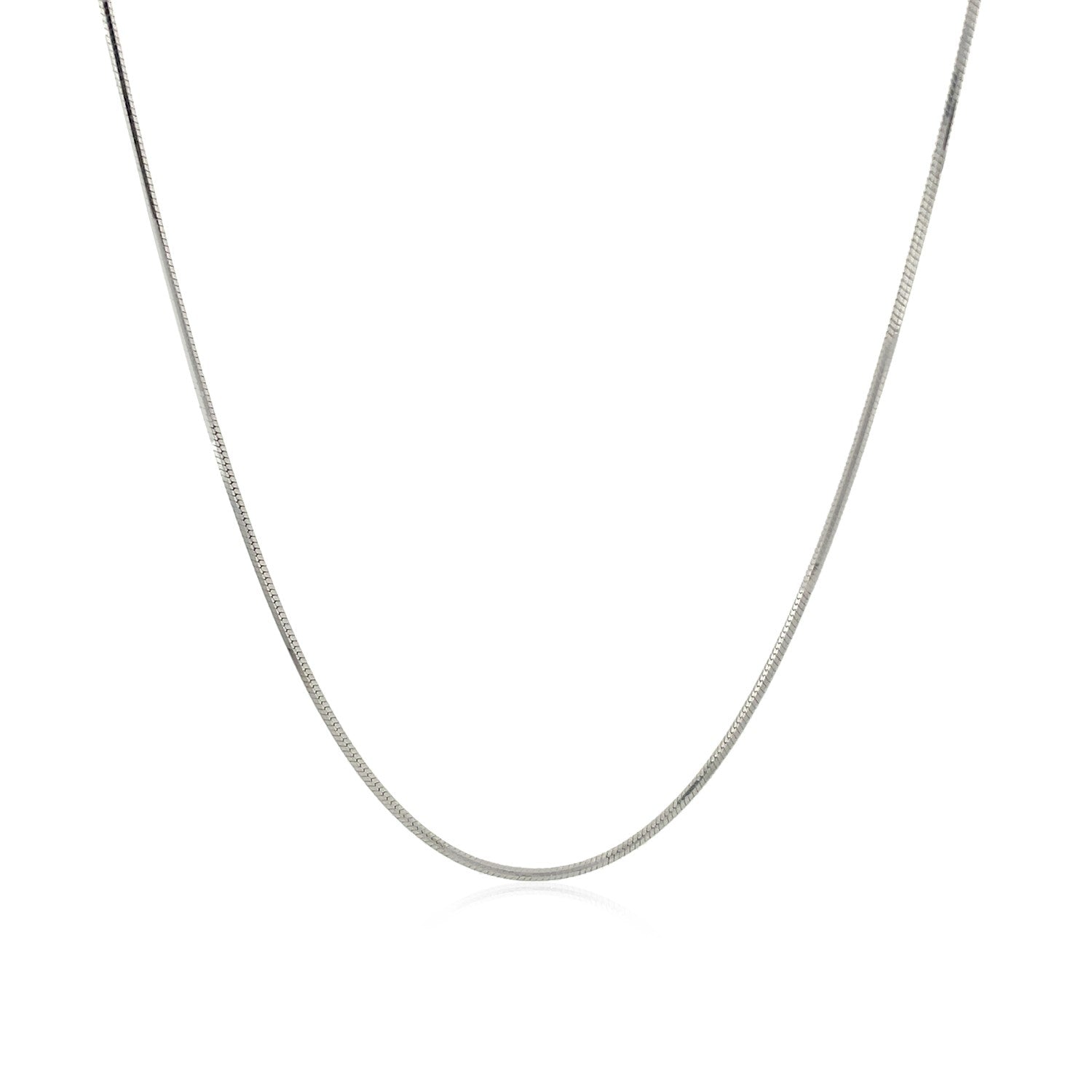 Sterling Silver Rhodium Plated Octagonal Snake Chain 0.9mm-Teresa&#39;s Fashionista LLC