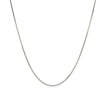 Sterling Silver Rhodium Plated Octagonal Snake Chain 0.9mm-Teresa&#39;s Fashionista LLC