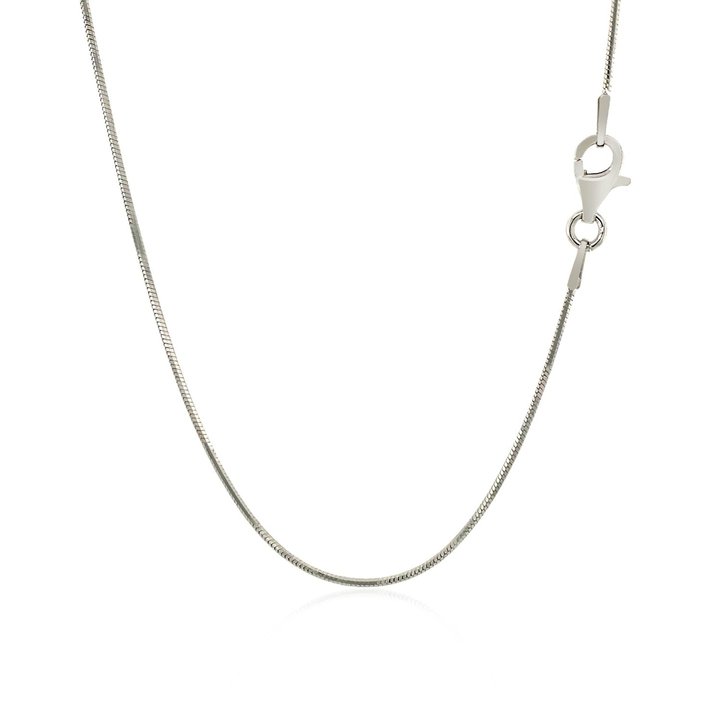 Sterling Silver Rhodium Plated Octagonal Snake Chain 0.9mm-Teresa&#39;s Fashionista LLC