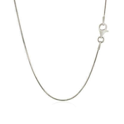 Sterling Silver Rhodium Plated Octagonal Snake Chain 0.9mm-Teresa&#39;s Fashionista LLC