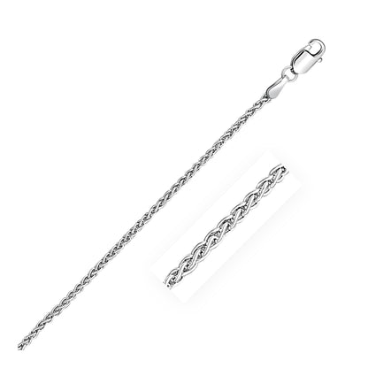 2.2mm Sterling Silver Rhodium Plated Wheat Chain-Teresa&#39;s Fashionista LLC