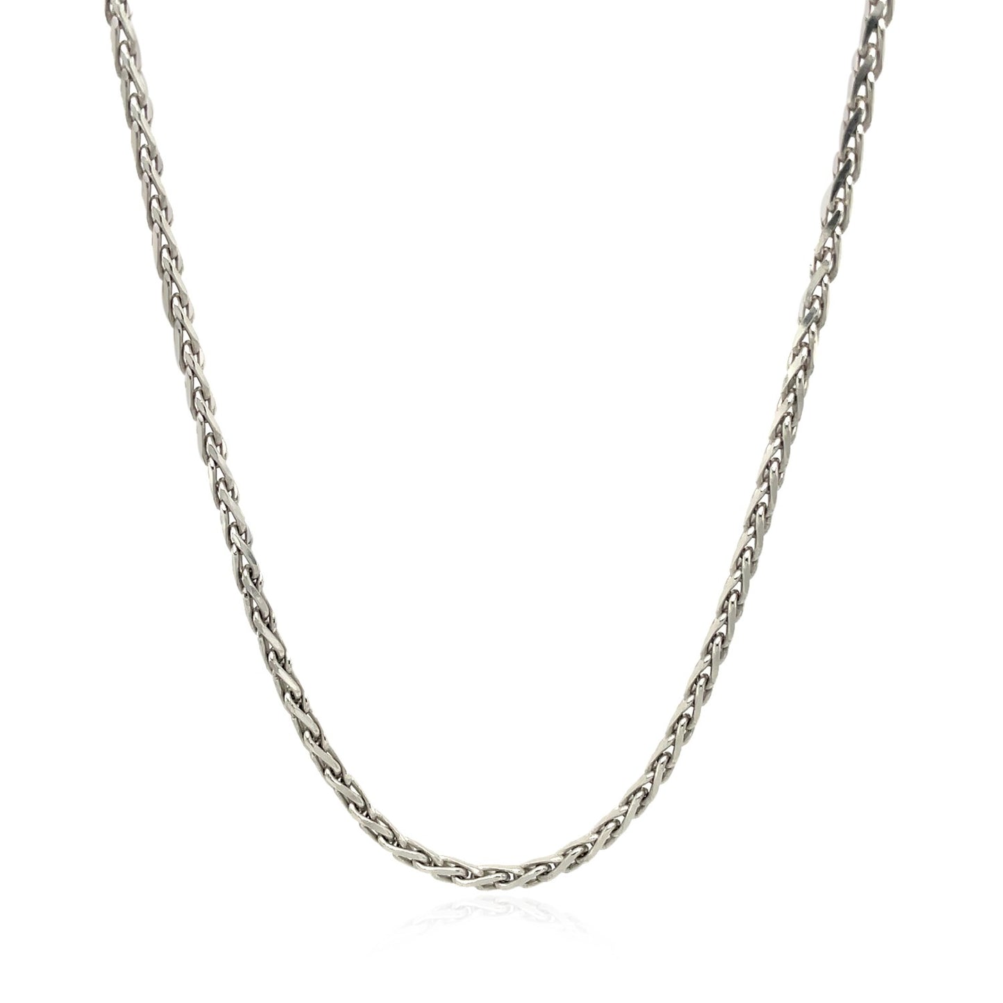 2.2mm Sterling Silver Rhodium Plated Wheat Chain-Teresa&#39;s Fashionista LLC