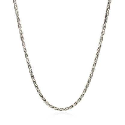 2.2mm Sterling Silver Rhodium Plated Wheat Chain-Teresa&#39;s Fashionista LLC