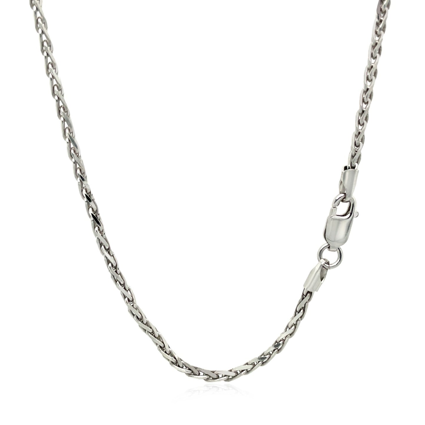 2.2mm Sterling Silver Rhodium Plated Wheat Chain-Teresa&#39;s Fashionista LLC