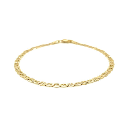 3.2mm 14k Yellow Gold Mariner Link Anklet-Teresa&#39;s Fashionista LLC