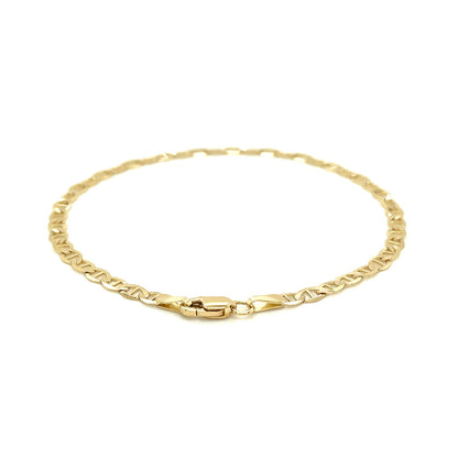 3.2mm 14k Yellow Gold Mariner Link Anklet-Teresa&#39;s Fashionista LLC