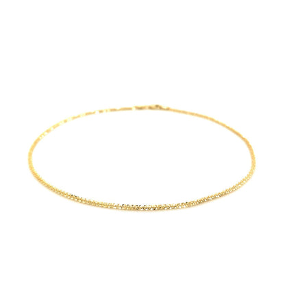 14k Yellow Gold Sparkle Anklet 1.5mm-Teresa&#39;s Fashionista LLC