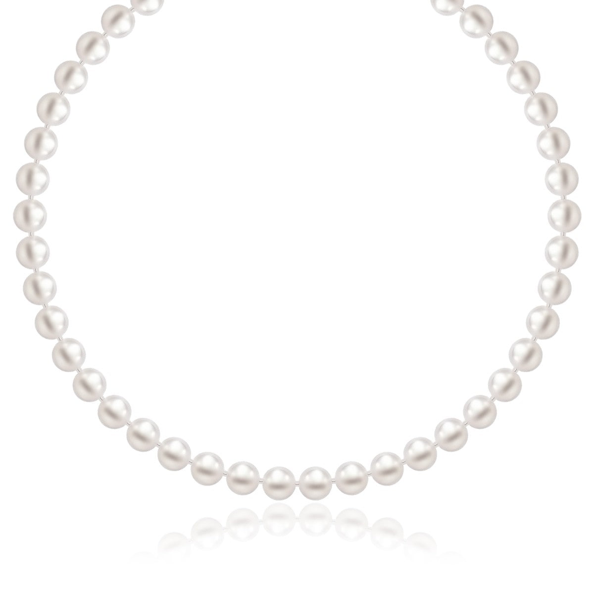 14k Yellow Gold Necklace with White Freshwater Cultured Pearls (6.0mm to 6.5mm)-Teresa&#39;s Fashionista LLC