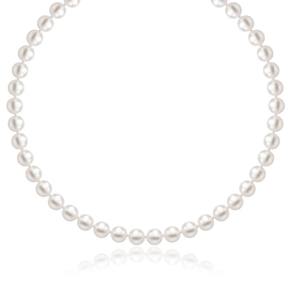 14k Yellow Gold Necklace with White Freshwater Cultured Pearls (6.0mm to 6.5mm)-Teresa&#39;s Fashionista LLC