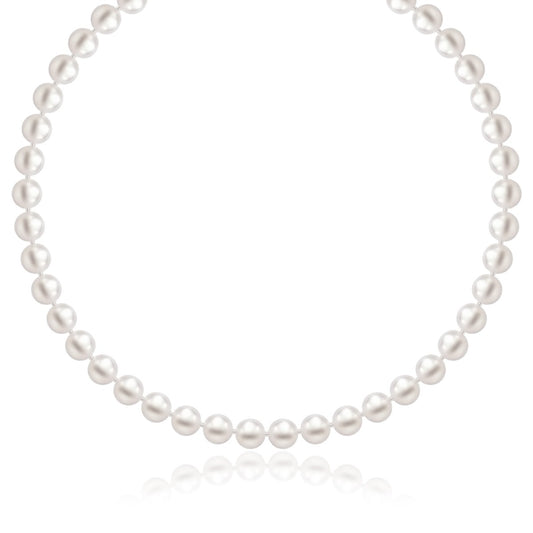 14k Yellow Gold Necklace with White Freshwater Cultured Pearls (6.0mm to 6.5mm)-Teresa&#39;s Fashionista LLC