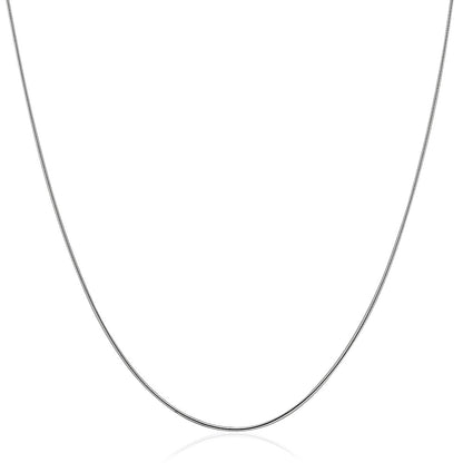 14k White Gold Thin Motif Round Omega Necklace-Teresa&#39;s Fashionista LLC