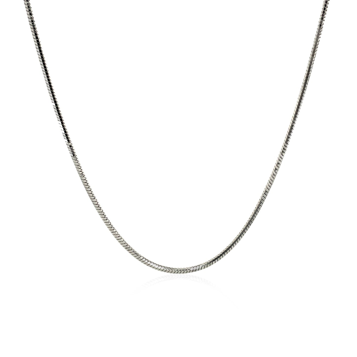 Rhodium Plated 1.2mm Sterling Silver Snake Style Chain-Teresa&#39;s Fashionista LLC