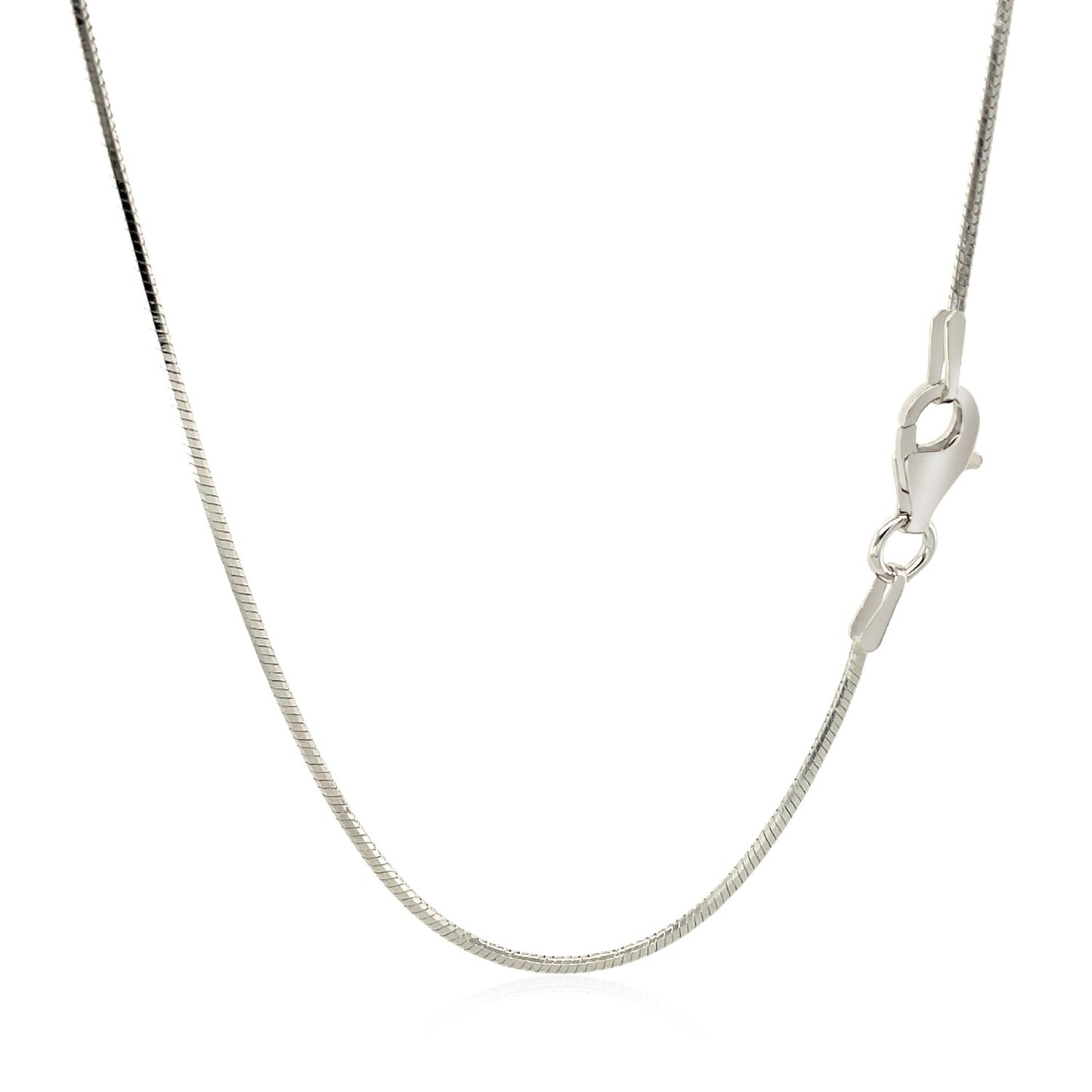 Rhodium Plated 1.2mm Sterling Silver Snake Style Chain-Teresa&#39;s Fashionista LLC