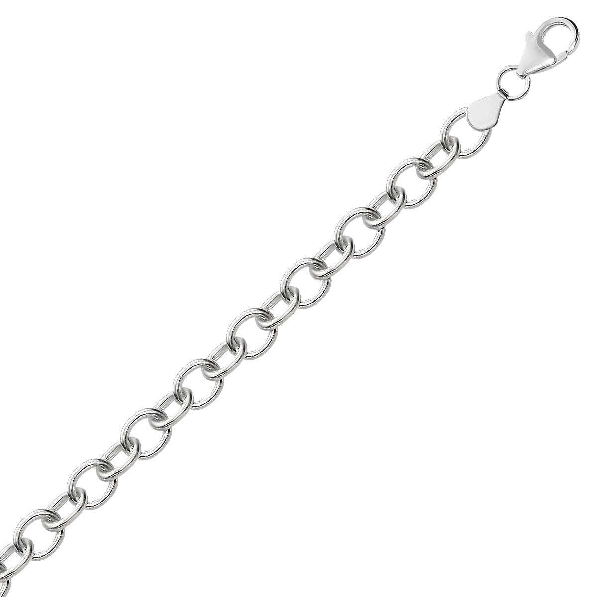 Sterling Silver Rhodium Plated Fancy Charm Bracelet-Teresa&#39;s Fashionista LLC