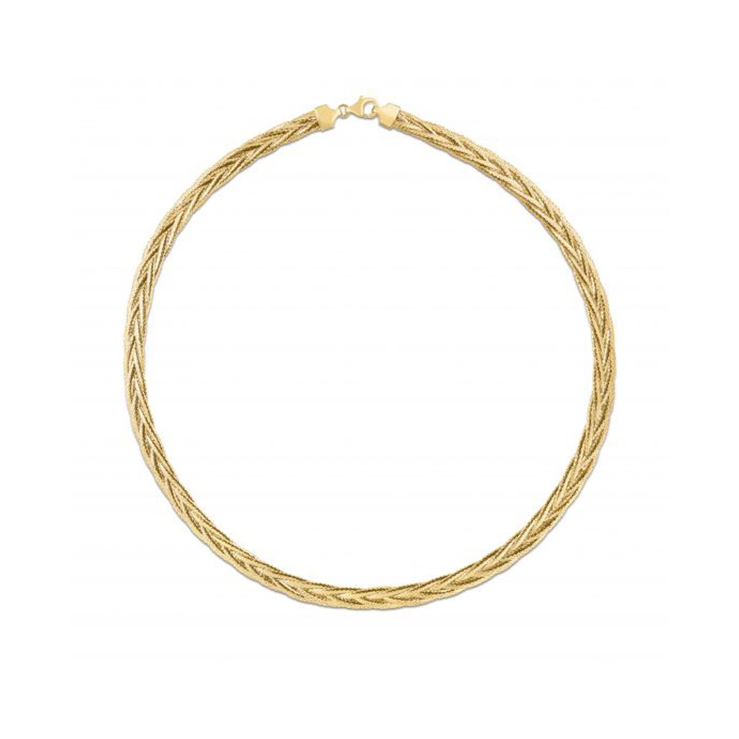 14k Yellow Gold Rapunzel Woven Necklace-Teresa&#39;s Fashionista LLC