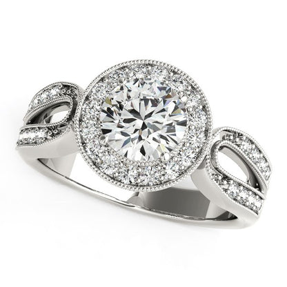 14k White Gold Teardrop Split Band Diamond Engagement Ring (1 1/3 cttw)-Teresa&#39;s Fashionista LLC