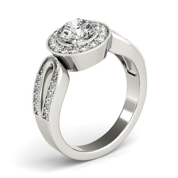 14k White Gold Teardrop Split Band Diamond Engagement Ring (1 1/3 cttw)-Teresa&#39;s Fashionista LLC