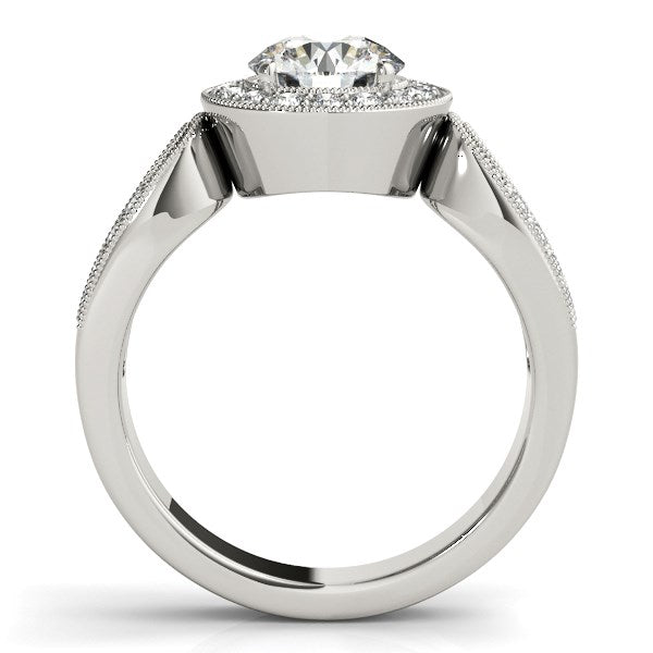 14k White Gold Teardrop Split Band Diamond Engagement Ring (1 1/3 cttw)-Teresa&#39;s Fashionista LLC