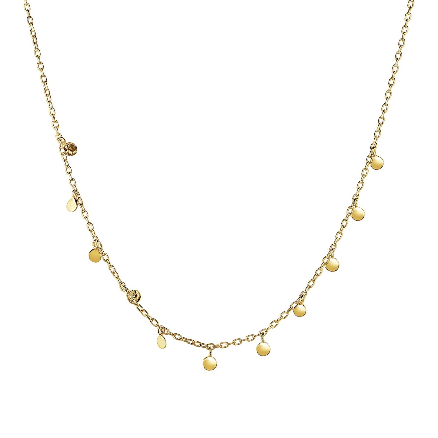 Choker Necklace with Hammered Beads in 14k Yellow Gold-Teresa&#39;s Fashionista LLC