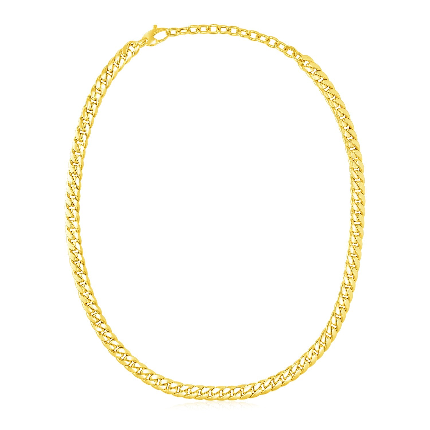 14k Yellow Gold Cuban Chain Choker Necklace-Teresa&#39;s Fashionista LLC