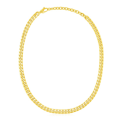 14k Yellow Gold Cuban Chain Choker Necklace-Teresa&#39;s Fashionista LLC