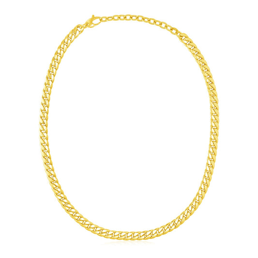 14k Yellow Gold Cuban Chain Choker Necklace-Teresa&#39;s Fashionista LLC