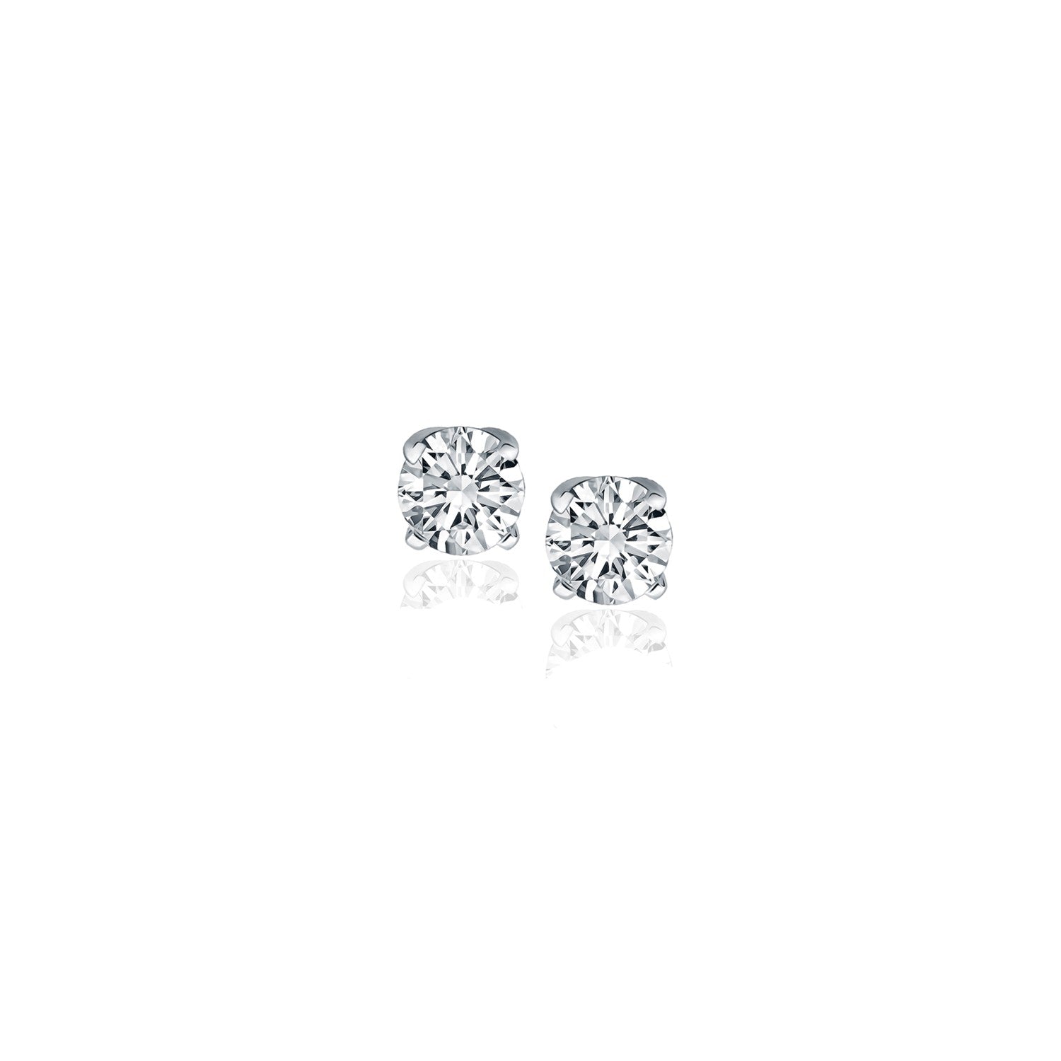 14k White Gold Diamond Four Prong Stud Earrings (1/4 cttw)-Teresa&#39;s Fashionista LLC