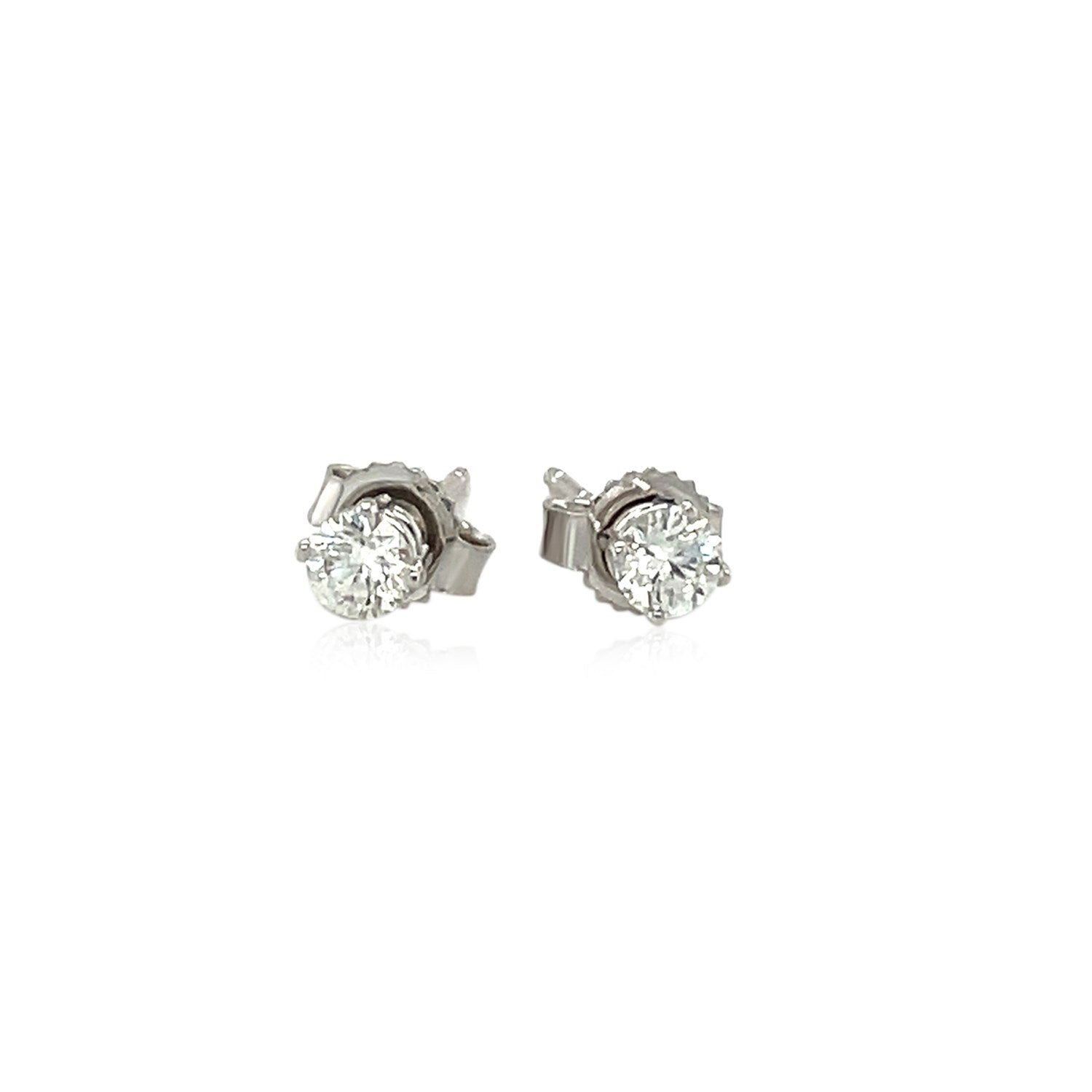 14k White Gold Diamond Four Prong Stud Earrings (1/4 cttw)-Teresa&#39;s Fashionista LLC