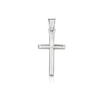 14k White Gold High Polish Cross Pendant-Teresa&#39;s Fashionista LLC