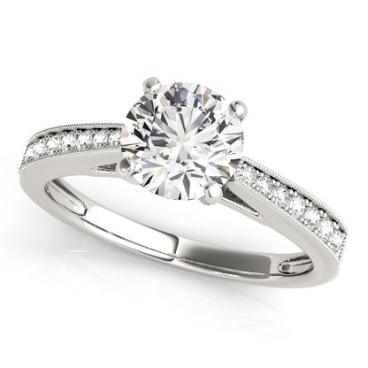 14k White Gold Antique Style Graduagted Diamond Engagement Ring (1 1/8 cttw)-Teresa&#39;s Fashionista LLC