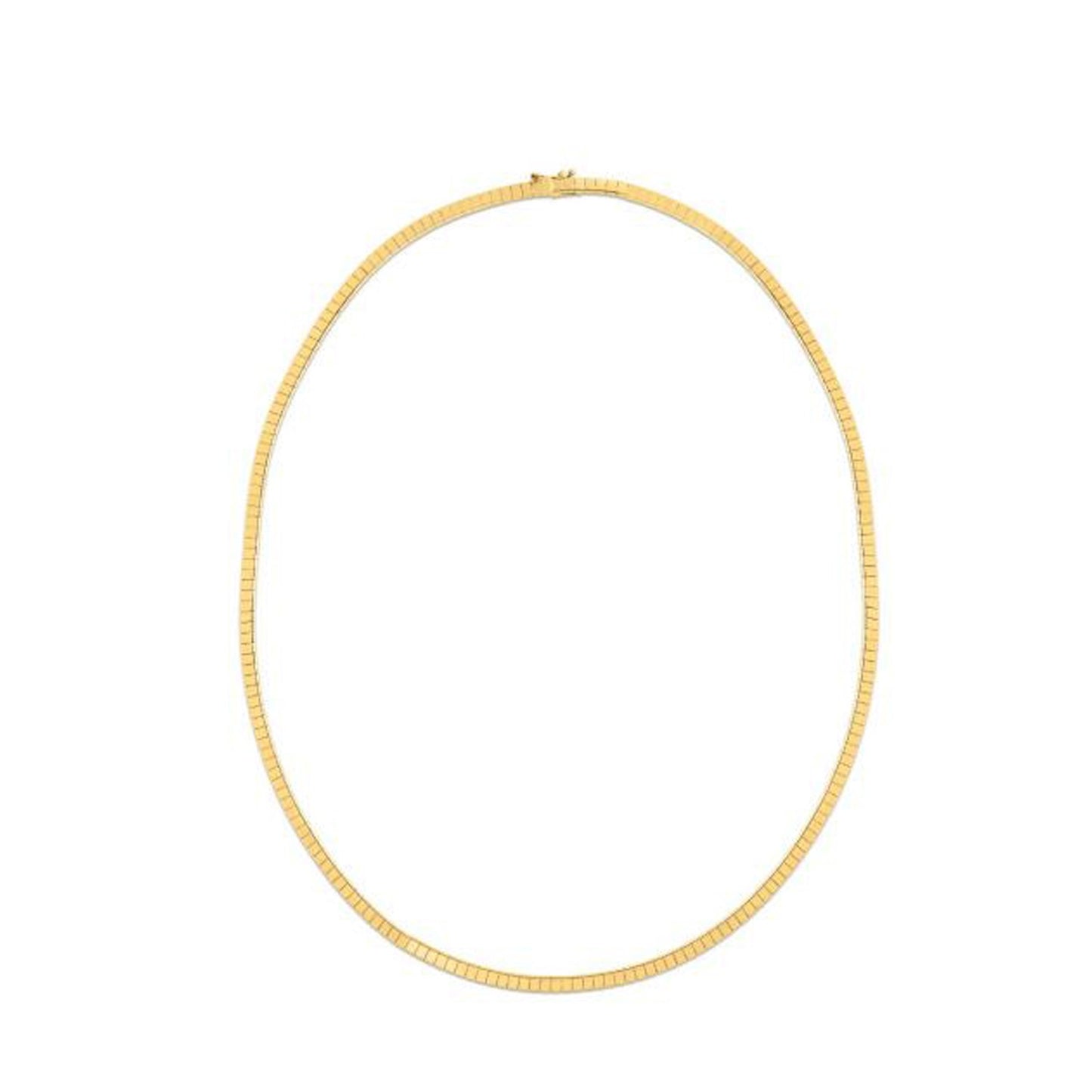 14k Yellow Gold Brick Omega Necklace-Teresa&#39;s Fashionista LLC