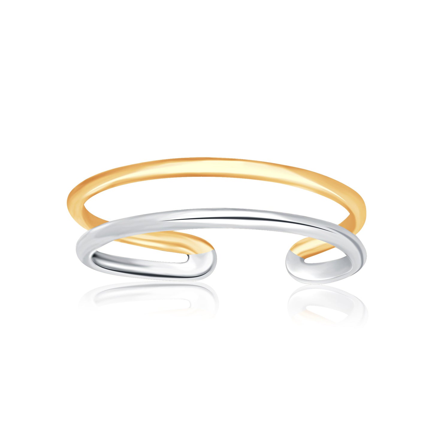 14k Two-Tone Gold Toe Ring with a Fancy Open Wire Style-Teresa&#39;s Fashionista LLC