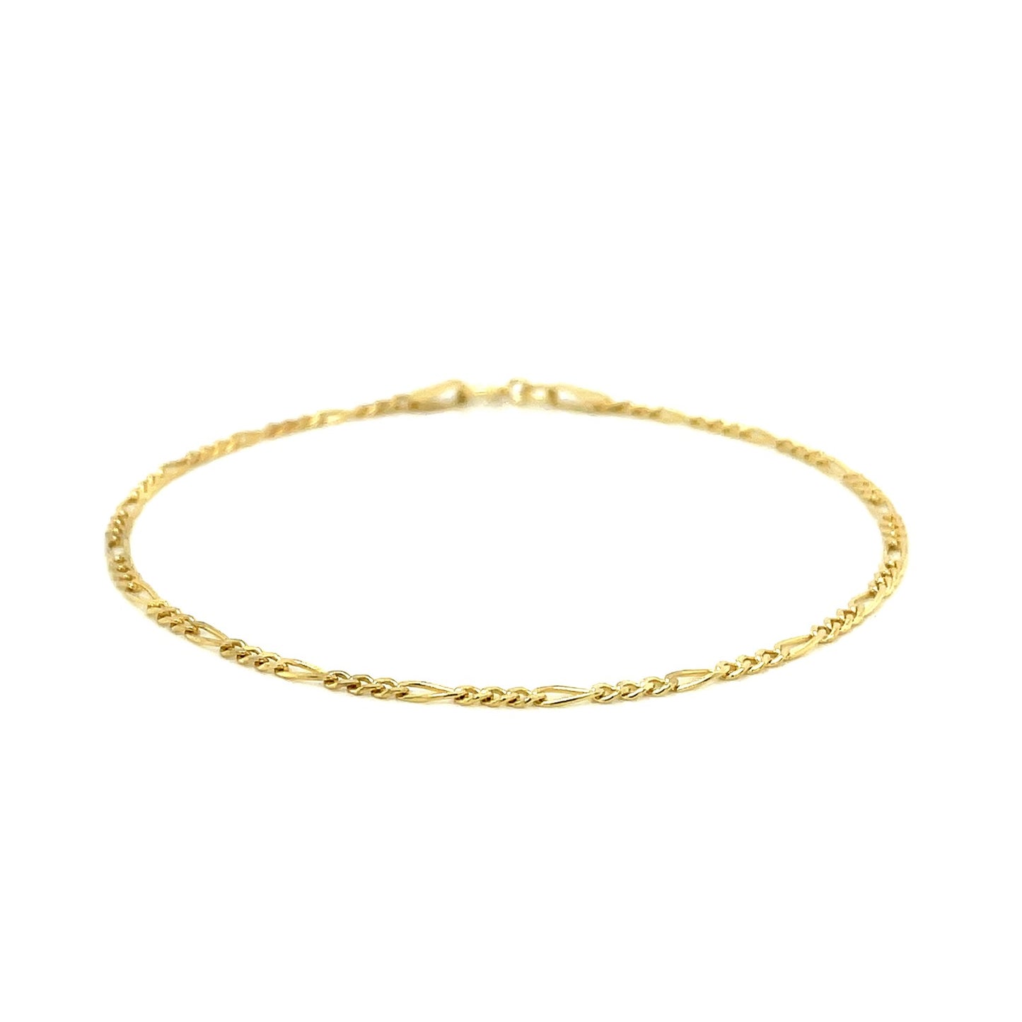 14k Yellow Gold Figaro Anklet 1.5mm-Teresa&#39;s Fashionista LLC