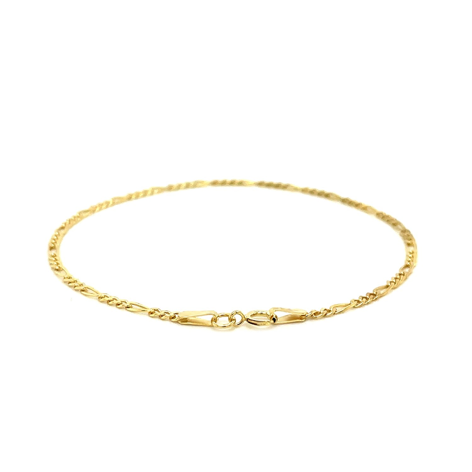 14k Yellow Gold Figaro Anklet 1.5mm-Teresa&#39;s Fashionista LLC