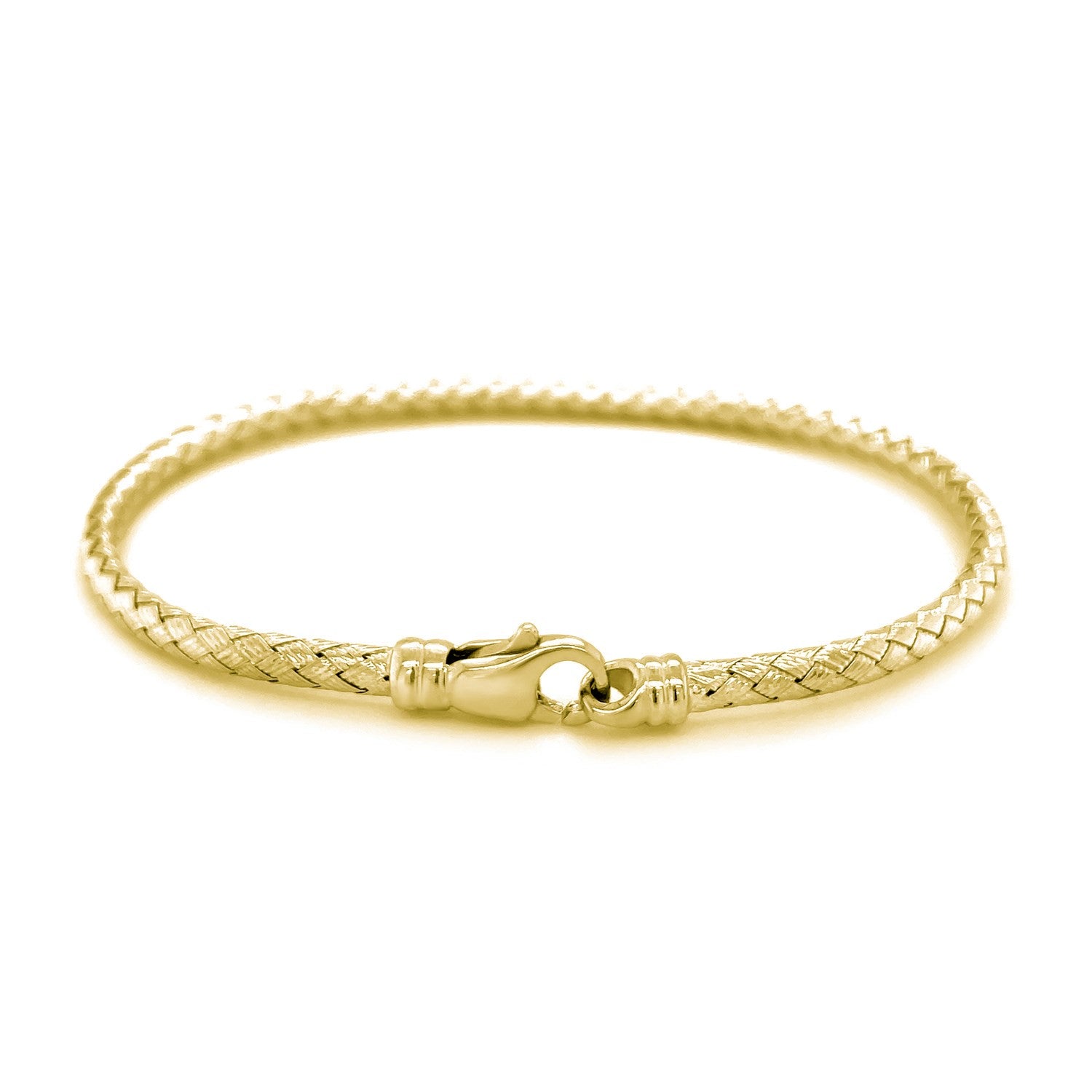 Fancy Weave Bangle in 14k Yellow Gold (3.0mm)-Teresa&#39;s Fashionista LLC