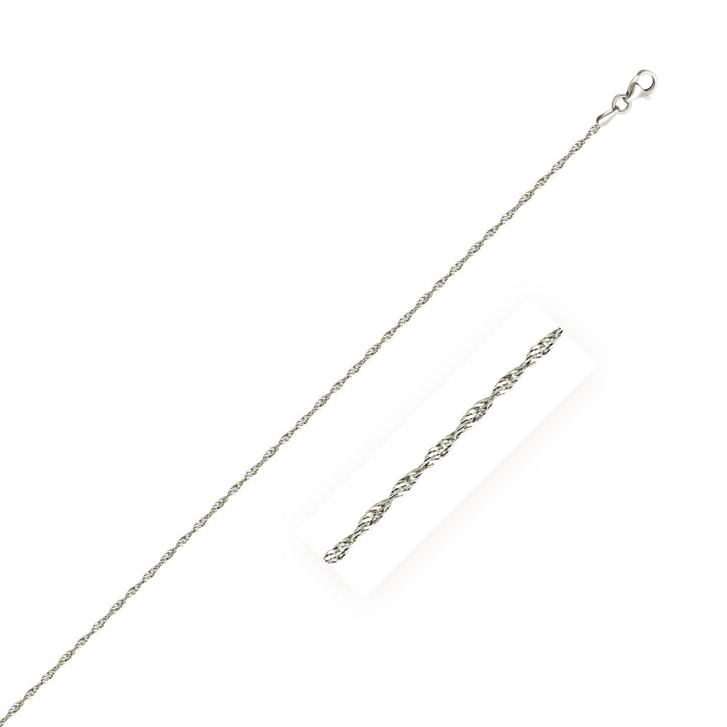 Sterling Silver 1.6mm Singapore Style Chain-Teresa&#39;s Fashionista LLC