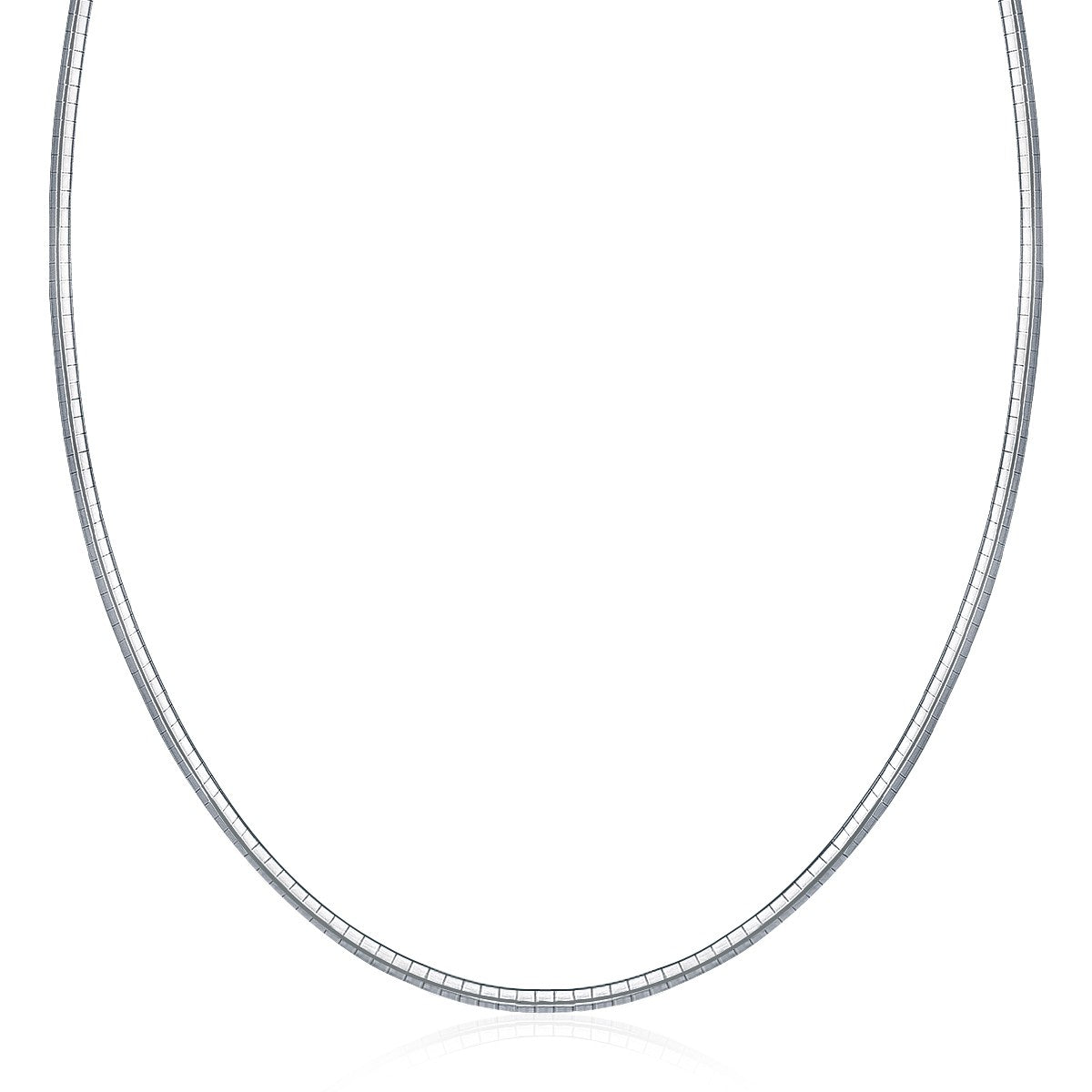 Sterling Silver Classic Omega Chain Necklace (3.0mm)-Teresa&#39;s Fashionista LLC