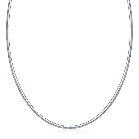 Sterling Silver Classic Omega Chain Necklace (3.0mm)-Teresa&#39;s Fashionista LLC