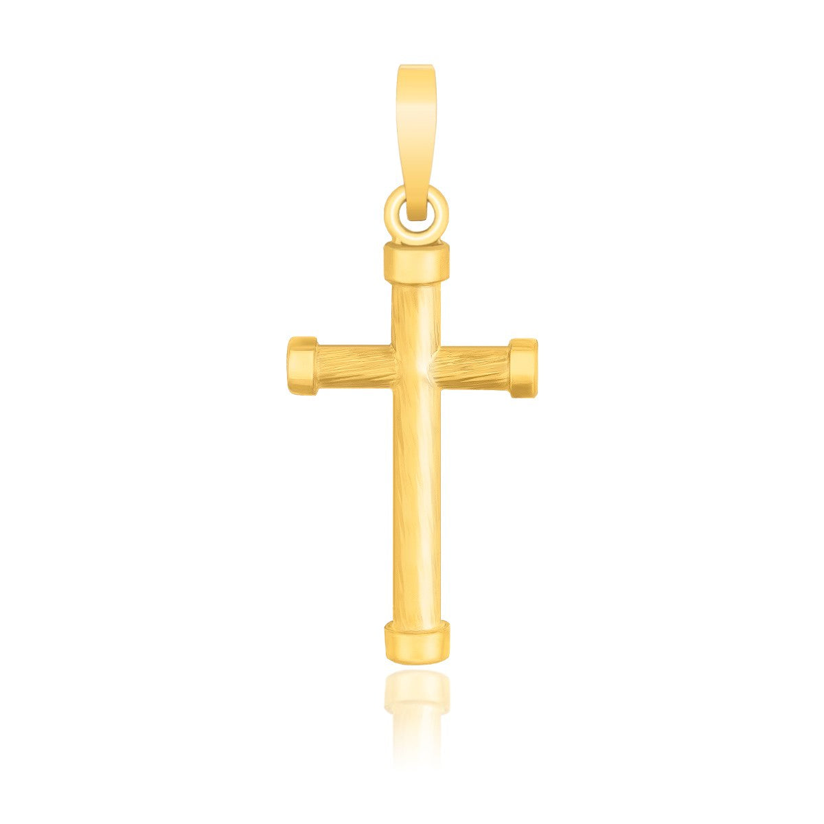 14k Yellow Gold Cross Pendant with Rounded Ends-Teresa&#39;s Fashionista LLC