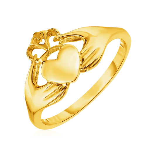 14k Yellow Gold Claddagh Ring-Teresa&#39;s Fashionista LLC