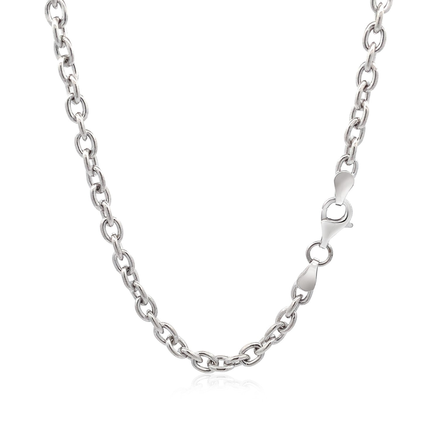 Sterling Silver Rhodium Plated Chain Bracelet with a Flat Heart Motif Station-Teresa&#39;s Fashionista LLC