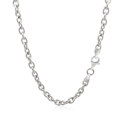 Sterling Silver Rhodium Plated Chain Bracelet with a Flat Heart Motif Station-Teresa&#39;s Fashionista LLC