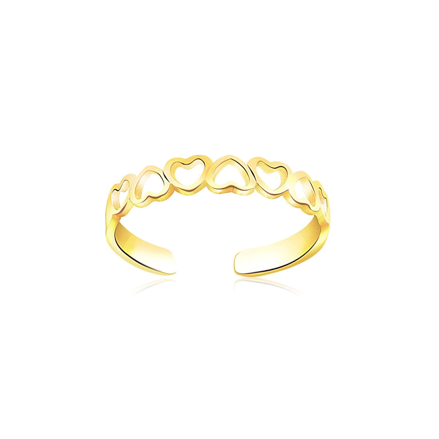 14k Yellow Gold Heart Toe Ring-Teresa&#39;s Fashionista LLC