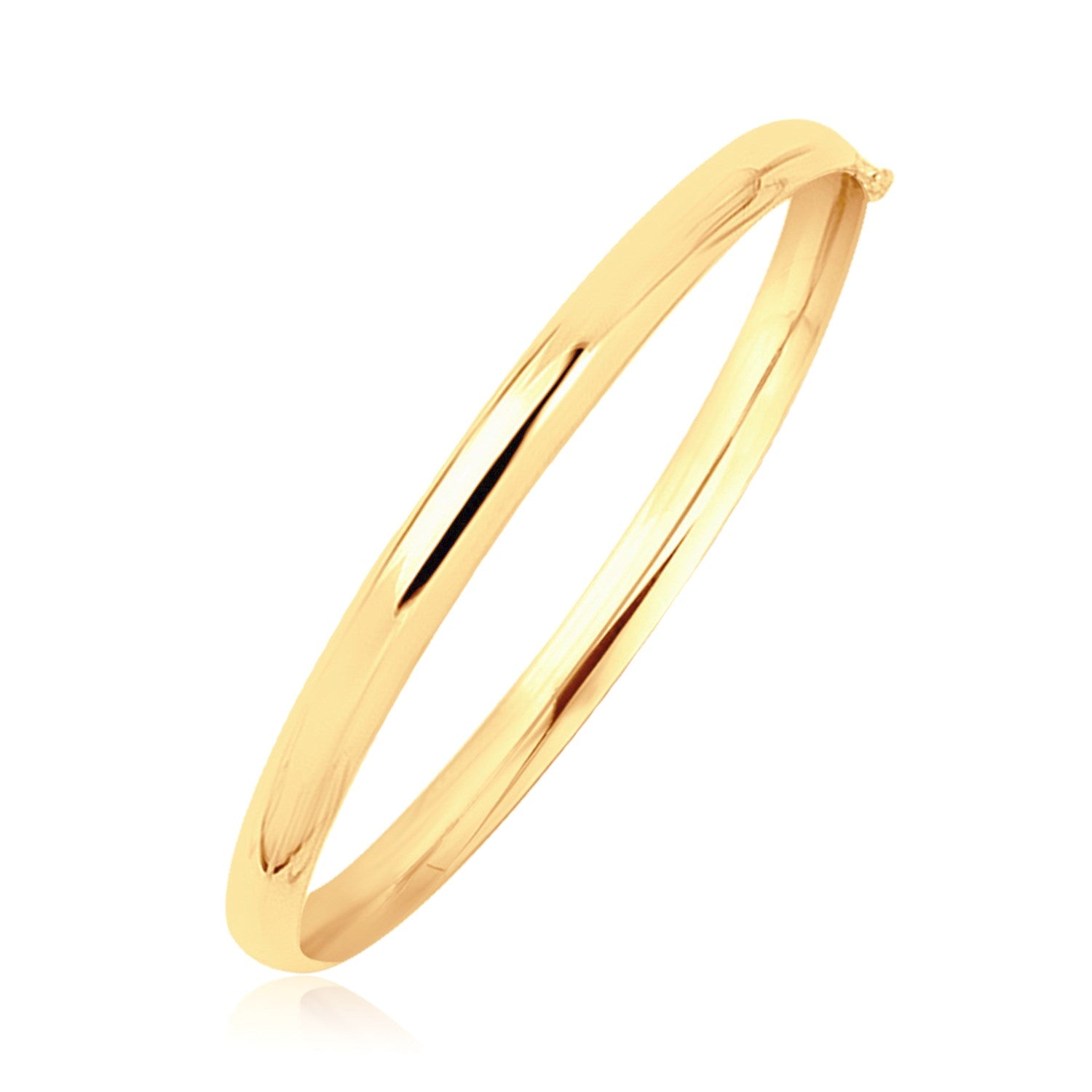 14k Yellow Gold Dome Design Polished Children's Bangle-Teresa&#39;s Fashionista LLC