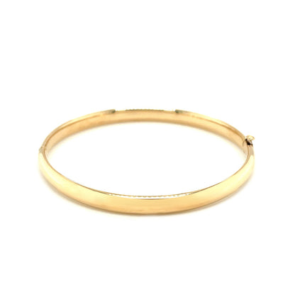 14k Yellow Gold Dome Design Polished Children's Bangle-Teresa&#39;s Fashionista LLC