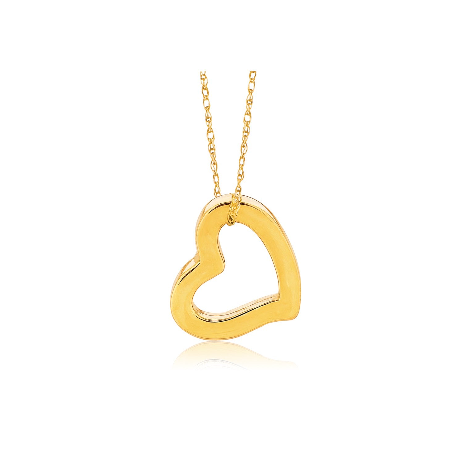 14k Yellow Gold Heart Pendant-Teresa&#39;s Fashionista LLC