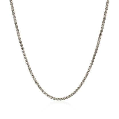 Sterling Silver Rhodium Plated Wheat Chain 1.3mm-Teresa&#39;s Fashionista LLC