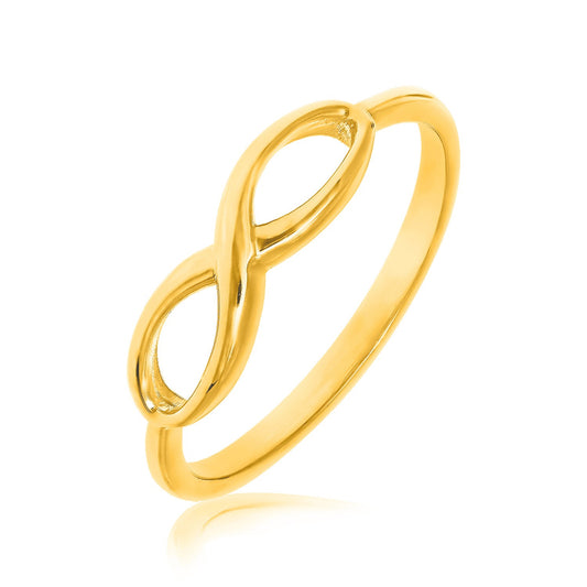 14k Yellow Gold Infinity Ring in High Polish-Teresa&#39;s Fashionista LLC