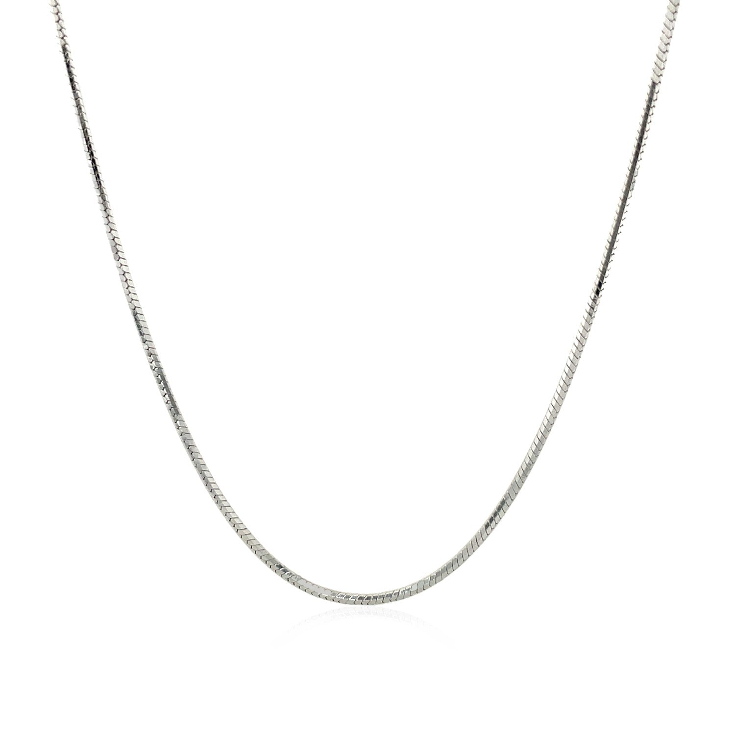 Sterling Silver Rhodium Plated Octagonal Snake Chain 1.1mm-Teresa&#39;s Fashionista LLC